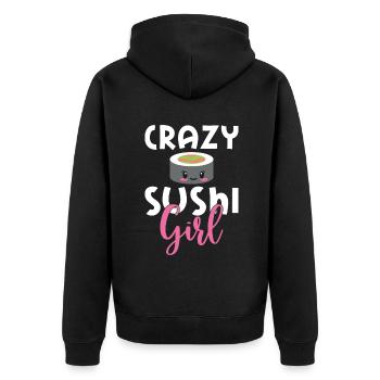 Cadeau pour les amateurs de sushis de cuisine japonaise - Veste à capuche bio Premium Unisexe - noir - Dos - Nico (187cm)