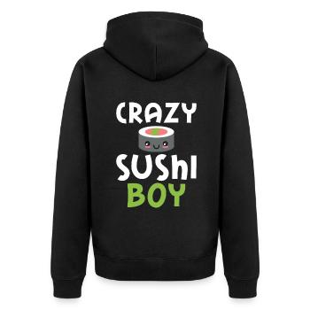 Cadeau pour les amateurs de sushis de cuisine japonaise - Veste à capuche bio Premium Unisexe - noir - Dos - Nico (187cm)