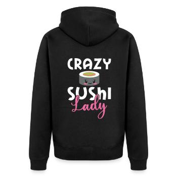 Cadeau pour les amateurs de sushis de cuisine japonaise - Veste à capuche bio Premium Unisexe - noir - Dos - Nico (187cm)