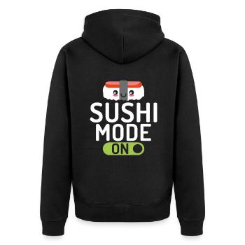 Cadeau pour les amateurs de sushis de cuisine japonaise - Veste à capuche bio Premium Unisexe - noir - Dos - Nico (187cm)