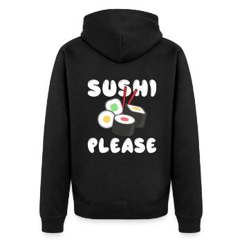 Cadeau pour les amateurs de sushis de cuisine japonaise - Veste à capuche bio Premium Unisexe - noir - Dos - Nico (187cm)