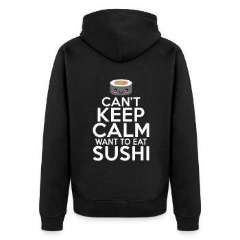Cadeau pour les amateurs de sushis de cuisine japonaise - Veste à capuche bio Premium Unisexe - noir - Dos - Nico (187cm)
