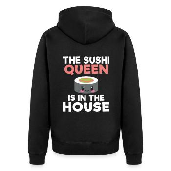 Cadeau pour les amateurs de sushis de cuisine japonaise - Veste à capuche bio Premium Unisexe - noir - Dos - Nico (187cm)