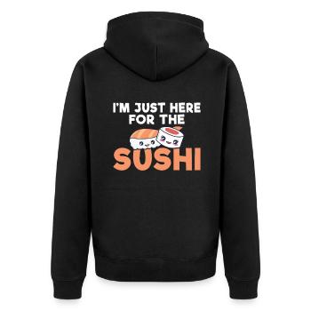 Cadeau pour les amateurs de sushis de cuisine japonaise - Veste à capuche bio Premium Unisexe - noir - Dos - Nico (187cm)