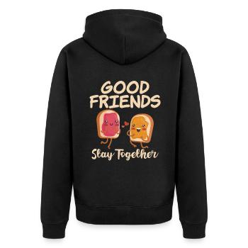 Erdnussbutter Liebhaber Geschenk - Unisex Premium Bio Zip Hoodie - Schwarz - Hinten - Nico (187cm)