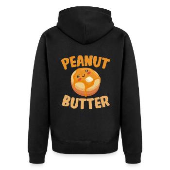 Erdnussbutter Liebhaber Geschenk - Unisex Premium Bio Zip Hoodie - Schwarz - Hinten - Nico (187cm)