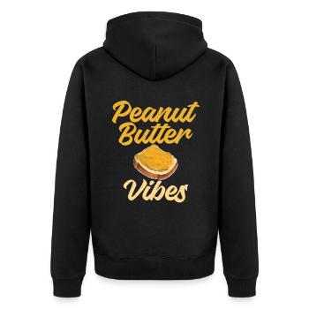 Erdnussbutter Liebhaber Geschenk - Unisex Premium Bio Zip Hoodie - Schwarz - Hinten - Nico (187cm)