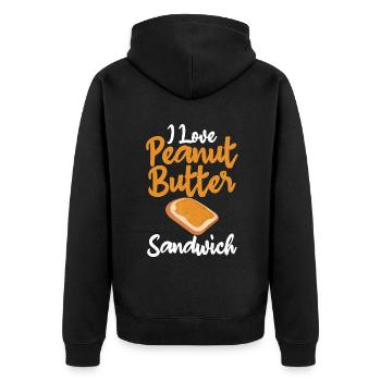 Peanut Butter Lover Gift - Unisex Premium Organic Zip Hoodie - black - Back - Nico (187cm)