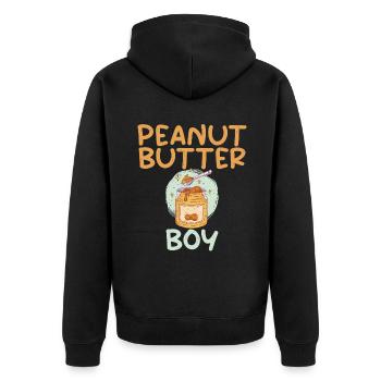 Cadeau amoureux du beurre de cacahuète - Veste à capuche bio Premium Unisexe - noir - Dos - Nico (187cm)