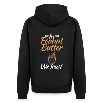 Cadeau amoureux du beurre de cacahuète - Veste à capuche bio Premium Unisexe - noir - Dos - Nico (187cm)