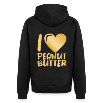 Peanut Butter Lover Gift - Unisex Premium Organic Zip Hoodie - black - Back - Nico (187cm)