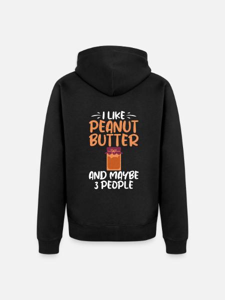 Peanut Butter Lover Gift - Unisex Premium Organic Zip Hoodie - black