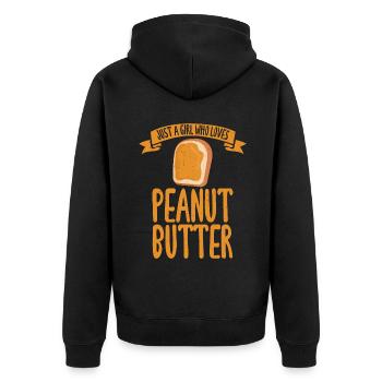 Erdnussbutter Liebhaber Geschenk - Unisex Premium Bio Zip Hoodie - Schwarz - Hinten - Nico (187cm)