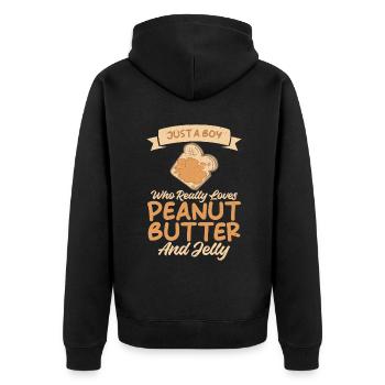 Cadeau amoureux du beurre de cacahuète - Veste à capuche bio Premium Unisexe - noir - Dos - Nico (187cm)