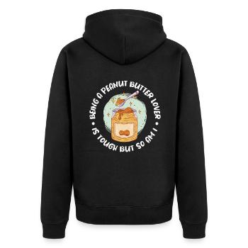Cadeau amoureux du beurre de cacahuète - Veste à capuche bio Premium Unisexe - noir - Dos - Nico (187cm)