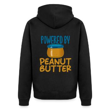 Erdnussbutter Liebhaber Geschenk - Unisex Premium Bio Zip Hoodie - Schwarz - Hinten - Nico (187cm)