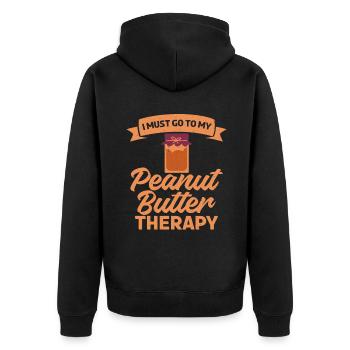 Erdnussbutter Liebhaber Geschenk - Unisex Premium Bio Zip Hoodie - Schwarz - Hinten - Nico (187cm)
