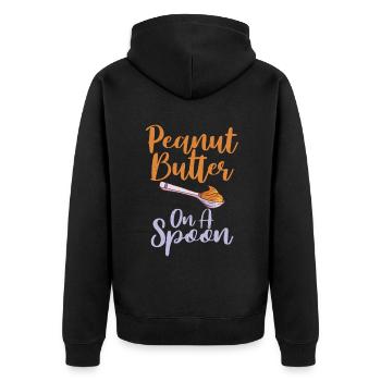 Erdnussbutter Liebhaber Geschenk - Unisex Premium Bio Zip Hoodie - Schwarz - Hinten - Nico (187cm)