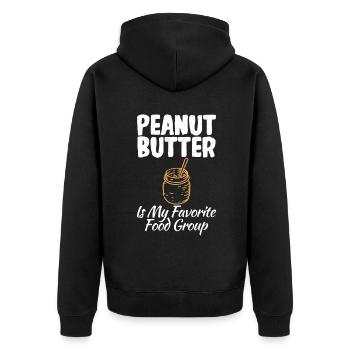 Erdnussbutter Liebhaber Geschenk - Unisex Premium Bio Zip Hoodie - Schwarz - Hinten - Nico (187cm)