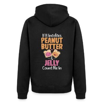 Cadeau amoureux du beurre de cacahuète - Veste à capuche bio Premium Unisexe - noir - Dos - Nico (187cm)