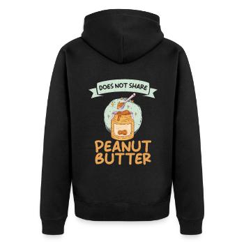 Cadeau amoureux du beurre de cacahuète - Veste à capuche bio Premium Unisexe - noir - Dos - Nico (187cm)