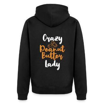 Erdnussbutter-Liebhaber-Geschenk - Unisex Premium Bio Zip Hoodie - Schwarz - Hinten - Nico (187cm)