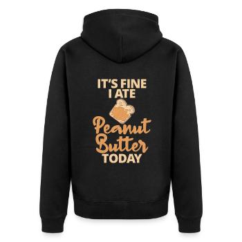 Erdnussbutter-Liebhaber-Geschenk - Unisex Premium Bio Zip Hoodie - Schwarz - Hinten - Nico (187cm)