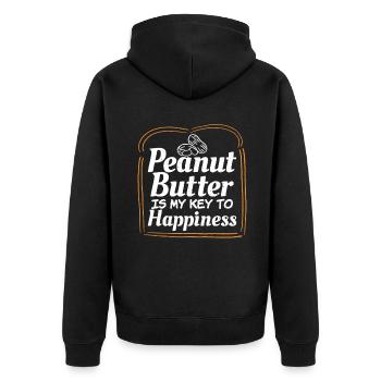 Erdnussbutter Liebhaber Geschenk - Unisex Premium Bio Zip Hoodie - Schwarz - Hinten - Nico (187cm)