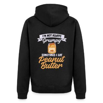 Erdnussbutter-Liebhaber-Geschenk - Unisex Premium Bio Zip Hoodie - Schwarz - Hinten - Nico (187cm)