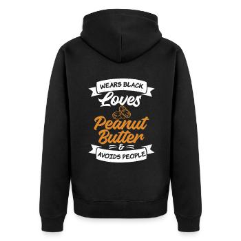 Cadeau amoureux du beurre de cacahuète - Veste à capuche bio Premium Unisexe - noir - Dos - Nico (187cm)