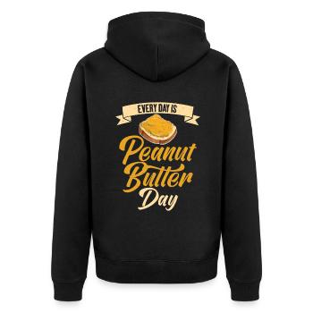 Erdnussbutter Liebhaber Geschenk - Unisex Premium Bio Zip Hoodie - Schwarz - Hinten - Nico (187cm)