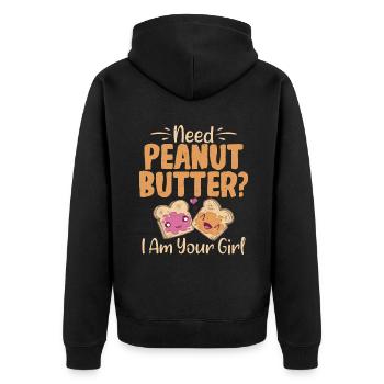 Cadeau amoureux du beurre de cacahuète - Veste à capuche bio Premium Unisexe - noir - Dos - Nico (187cm)