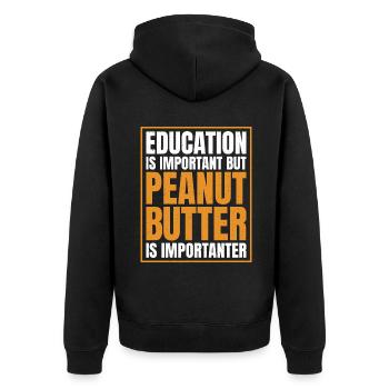 Erdnussbutter Liebhaber Geschenk - Unisex Premium Bio Zip Hoodie - Schwarz - Hinten - Nico (187cm)