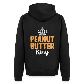 Erdnussbutter Liebhaber Geschenk - Unisex Premium Bio Zip Hoodie - Schwarz - Hinten - Nico (187cm)