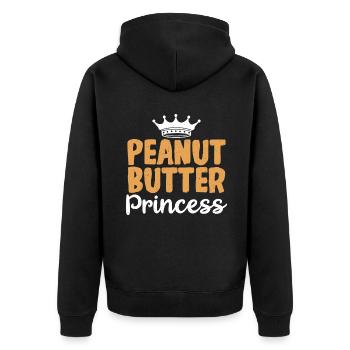 Erdnussbutter Liebhaber Geschenk - Unisex Premium Bio Zip Hoodie - Schwarz - Hinten - Nico (187cm)