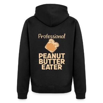 Cadeau amoureux du beurre de cacahuète - Veste à capuche bio Premium Unisexe - noir - Dos - Nico (187cm)