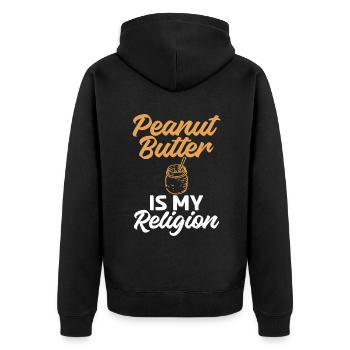 Cadeau amoureux du beurre de cacahuète - Veste à capuche bio Premium Unisexe - noir - Dos - Nico (187cm)