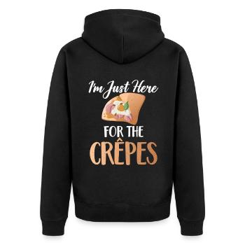 Crepe Gifts for Crepe Lover - Unisex Premium Organic Zip Hoodie - black - Back - Nico (187cm)