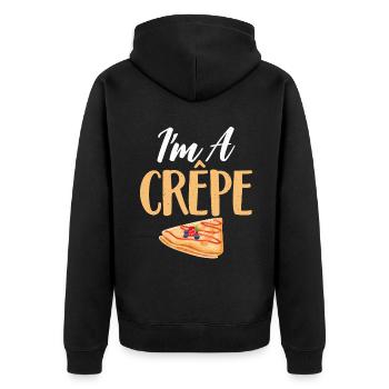 Crepe Gifts for Crepe Lover - Unisex Premium Organic Zip Hoodie - black - Back - Nico (187cm)