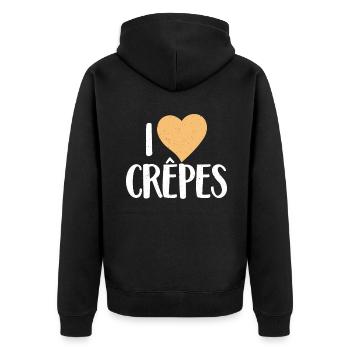 Crepe Gifts for Crepe Lover - Unisex Premium Organic Zip Hoodie - black - Back - Nico (187cm)