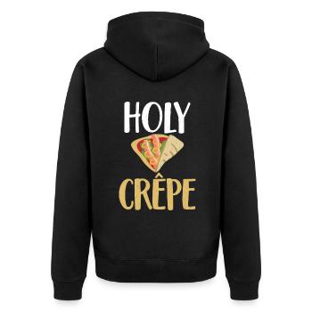 Crepe Gifts for Crepe Lover - Unisex Premium Organic Zip Hoodie - black - Back - Nico (187cm)