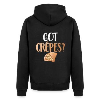 Crepe Gifts for Crepe Lover - Unisex Premium Organic Zip Hoodie - black - Back - Nico (187cm)