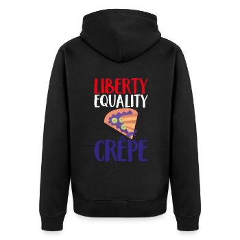 Crepe Gifts for Crepe Lover - Unisex Premium Organic Zip Hoodie - black - Back - Nico (187cm)