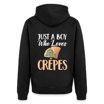 Crepe Gifts for Crepe Lover - Unisex Premium Organic Zip Hoodie - black - Back - Nico (187cm)