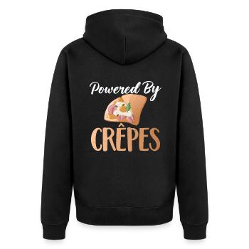 Crepe Gifts for Crepe Lover - Unisex Premium Organic Zip Hoodie - black - Back - Nico (187cm)