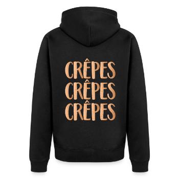 Crepe Gifts for Crepe Lover - Unisex Premium Organic Zip Hoodie - black - Back - Nico (187cm)
