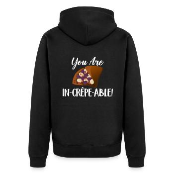 Crepe Gifts for Crepe Lover - Unisex Premium Organic Zip Hoodie - black - Back - Nico (187cm)