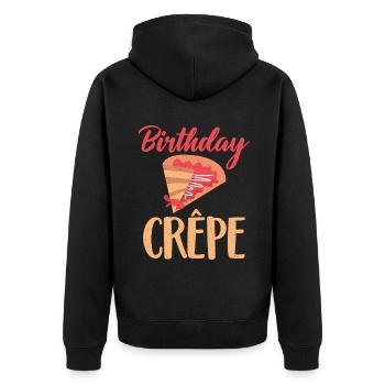 Crepe Gifts for Crepe Lover - Unisex Premium Organic Zip Hoodie - black - Back - Nico (187cm)