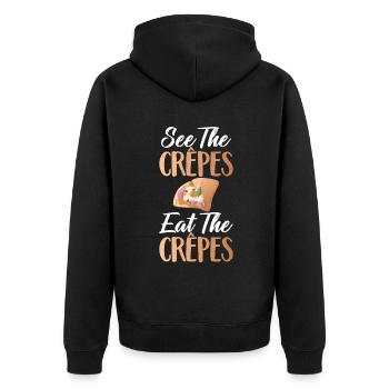 Crepe Gifts for Crepe Lover - Unisex Premium Organic Zip Hoodie - black - Back - Nico (187cm)