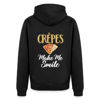 Crepe Gifts for Crepe Lover - Unisex Premium Organic Zip Hoodie - black - Back - Nico (187cm)
